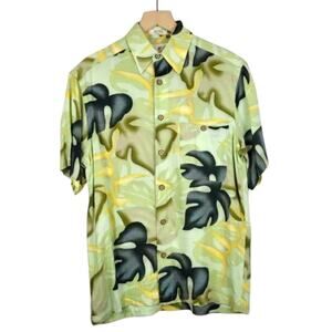 RON CHERESKIN Hawaiian Floral Short Sleeve 100% Rayon Shirt - Men's Size S
